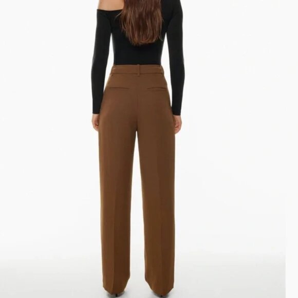 Aritzia Wilfred The Effortless Pant Crepette Size 0 (short) Cognac Brown - Picture 5 of 13